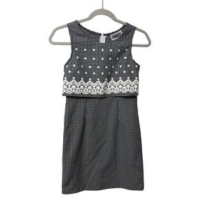 Disorderly Conduct Girls 12 Gingham Daisy Embroidered Dress Y2K Vintage Made USA
